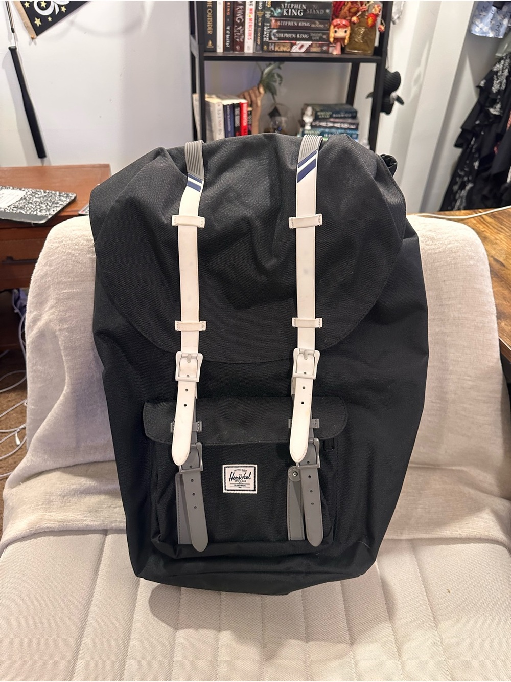 Herschel Supply Company Classic Black Backpack with White Accents